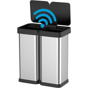 Automatic Motion Sensor Trash Can, 60 Liter/16 Gallon Touchless Automatic Garbage Can, Smart Trash Bin with Soft-Close Lid, Large Stainless Steel Waste Basket for Kitchen Office Living Room