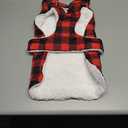 Dog Winter Coat - Windproof Fleece Warm Thick Dog Jacket Clothes for Cold Weather - Plaid Pet Vest Coat Outfits for Small Medium Large Dogs - Indoor & Outdoor Use, Size: Large (Red)
