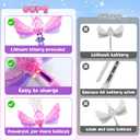 EagleStone Princess Bubble Wands for Kids, Bubble Machine for Toddlers, LED Light & Music Bubble Toys with 1 Li-ion Battery, Outdoor Easter Birthday Toys for Toddlers, 3 4 5 6 7 8 Year Old Girl Gifts