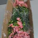 Grunyia 20 Bundles Artificial Flowers for Outdoors, UV Resistant Fake Plants Flowers Greenery Shrubs Plants for Decoration Outside Plants Hanging Planter Home Garden Decor (Pink)