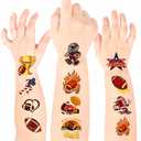 2 x 108 Pcs Football Temporary Tattoos for Kids, 9 Sheets Waterproof Sports Face Stickers, Football Party Favors for Boys Birthday, Tailgate BBQ, Graduation, Memorial Day, Game Day Party Supplies