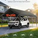 VEVOR Carport, 10 x 20 FT Outdoor Car Canopy, Potable Carport, Heavy Duty Galvanized Car Shelter, UV-Resistant & Water-Resistant, All-Season Protection, Storage Shed for Car Boat Motorcycle Grey
