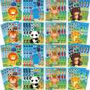 2 x 48 Sheets Animals Make a Face Sticker Sheets for Kids Todders Activities, Make Your Own Stickers for Kids Birthday Party Favor Supplies Craft (Green)