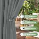 HolidayIdeas Outdoor Curtains for Patio Waterproof, 8 Panels - 54x84 Inches - Weatherproof Privacy Outsides Curtains for Cabana Porch Pergola, Sunlight & UV Blocking (Grey, Grommet Top)