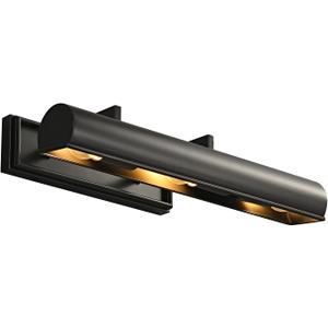 Picture Lights 24" Black Picture Light 3-Light Gold Wall Sconce (Black, 24 in)