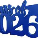 Graduation Decorations 2026 Wooden Centerpieces, 13x7.1inch Double Sided Hollow Design Class of 2026 Graduation Party Table Decorations Congrats Grad Party Table Decor (Blue)