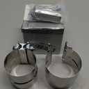 3" Inch Exhaust Clamps Stainless Steel Muffler Band Clamp for 3" Inner Diameter to 3" Outer Diameter Turbo Downpipe Tip Car System Connection (2 Pack)