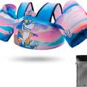 Toddler Swim Vest Floaties for 22-66 lbs / 2-6 Y Kids Swim Jacket with Adjustable Safety Buckle Arm Wings Swim Training for Boys and Girls Beach Boating Pool Floats(Shark)
