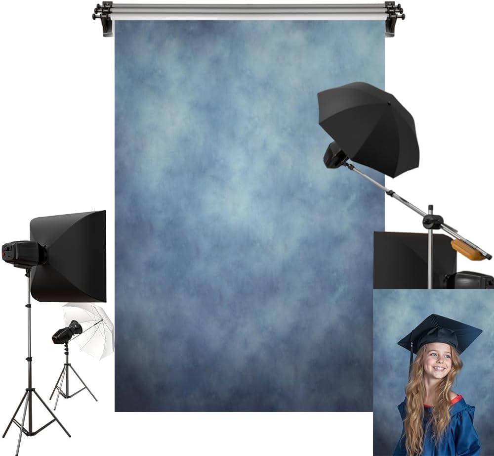 Kate 5x7ft/1.5m(W) x2.2m(H) Blue Headshot Background Blue Texture Portrait Photography Microfiber Backdrop Photo Studio Props