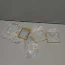 Qunclay 6 Pcs 2x3 2.5x3.5 3.2x3.2 Christmas Brass Picture Frame Ornaments Square Rectangle Octagon Christmas Metal Double Glass Hanging Photo Frame with Metal Chain for Xmas Tree Decorations(Gold)