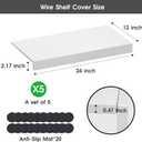 Wire Shelf Cover 24 X 12 Inch Wire Rack Cover Wood Shelf Covers for Pantry Shelving Closet Shelves Organization(White,5 Pack)