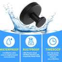 4 Pack Suction Cup Hooks for Shower, Exquisite Metal Shell & No Drill Towel Hooks for Bathroom Wall, Kitchen, Glass, Mirror, Tile to Hang Towels, Robes, Loofah - Matte Black