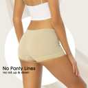 Women's Boyshort Panties Seamless Soft Boy Shorts Underwear Stretch Boxer Briefs 5 Pack (Beige, XL)
