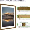 22X28 Poster Frame, Display Pictures 18X24 with Mat or 22X28 Without, Wall Hanging Frames, Rustic Brown, 3 Pack