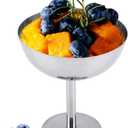 Haofy Ice Cream Cups, Fruit Bowl, Stainless Steel Ice Cream Bowls Resuable Dessert Mousse Cups Dessert Dish for Serving Ice Cream Salad Fruit Pudding(Tall feet)