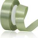4 x Sage Green Ribbon, 1 Inch x 25 Yards Satin Fabric Ribbon for Christmas Decorations, Flower Bouquets, Gift Wrapping, Hair Bows, DIY Crafts, Wedding Invitations Ribbon and Baby Shower Parties