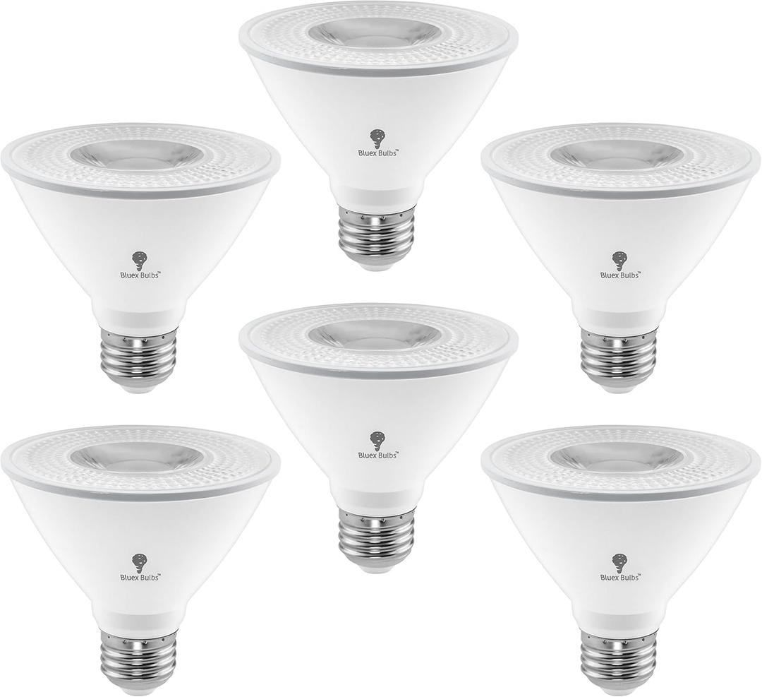 6 Pack PAR30 Short Neck LED Flood Light Bulb 10W 75 Watt Equivalent 850 Lumens Waterproof E26 3000K Warm White Super Bright PAR30 LED Bulb for Security, Led Spotlight Bulb Led Recessed Light Bulbs