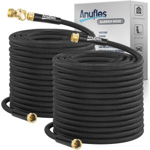 Garden Hose 100FT, Lightweight 3-Layer PVC Flexible Water Hose, No Kink, Leak-Resistant, High-Pressure with Metal Fittings, Durable for Outdoor, Gardening, Washing Cars, Easy to Store (Deep Black)