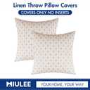 MIULEE Pack of 2 Decorative Burlap Linen Christmas Throw Pillow Covers Modern Farmhouse Pillowcases Rustic Woven Textured Cushion Cover for Sofa Couch Bed 18x18 Inch Beige