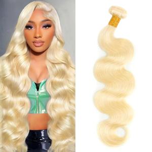 613 Bundles Human Hair 20 Inch Blonde Bundles Human Hair 100% Unprocessed 12A Grade Brazilian Virgin Raw Weave Bundles Human hair 1 Bundles Blonde Body Wave Human Hair Extensions for Women