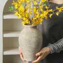 Ceramic Flower Vase Home Decor - Large Farmhouse Table Vases Rustic Vintage Living Room Kitchen Bedroom Decorations for House Book Shelf Office Coffee Desk Dining Fireplace (9" Retro)