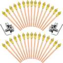 Gohantee Access Service Valve, 30Pcs 1/4" SAE x 1/4" OD x 4" Stem Core AC Refrigeration Copper Filling HVAC Schrader Valve with 2 Pcs BPV31 Bullet Piercing Valves for HVAC Refrigerant System