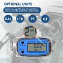 1" Turbine Fuel Flow Meter, 2.6-26 GPM Inline NPT Thread Flowmeter with 3/4" Adapters,Digital Fuel Flow Meter,for Kerosene,Biodiesel, Light Chemicals- Supports Gallon, LTR, PT, QT