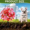 Waipfaru 2 Pack Artificial Flowers Topiary Ball Trees for Outdoors, 24" Fake Bushes Plants, UV Resistant Faux Shrubs with Ground Spike for Front Porch Planters Patio Garden Yard Decor(Red)