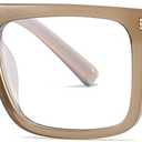 Fashion Square Glasses for Women Men Flat Top Square Blue Light Glasses Non-Prescription Clear Lens Eyeglasses (Clear Brown)