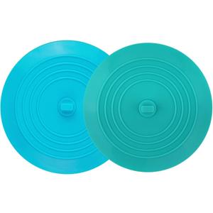 tifanso 2 Pack 6 Bathtub Tub Drain Cover Stopper, Large Silicone Suction Bathroom Drain Plug Hair Stopper, Bathroom Accessories for Kitchen and Laundry (Teal+aqua)