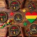 Black History Month Decorations - 96 Pcs Disposable Paper Dessert Plates Napkins Forks Tableware Decor Set BHM African American Party Supplies for Juneteenth Freedom Day Serves 24 Guests