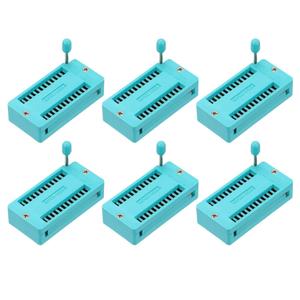 MECCANIXITY 6Pcs Universal IC Test ZIF Socket 24 Pin 2.54mm Pitch DIP Integrate Socket for Microcontroller, Chip, Breadboard