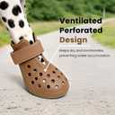 Dog Shoes for Hot Pavement - Comfortable Paw Protection for Medium & Large Dogs, Adjustable Strap & Non-Slip, Easy-Clean, Outdoor Sports Boots, Dog Booties for Summer Rain (Brown, L)