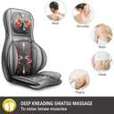 COMFIER Massager Chair with Heat, Shiatsu Neck Back Massager Portable with Compression & Rolling, Massage Chair Pad for Neck & Back for Muscle Tension Relief