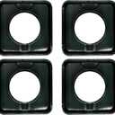 SGP-400 4 Pack Replacement Black Porcelain Square 7.75" x 7.75" Gas Range Drip Pan Replaces 786333 PS11744751 WP786333 AP6011553