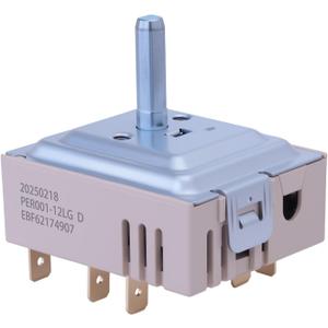 EBF62174907 Surface Element Control Switch, PER001-12LG Range Burner Switch Replacement for LG Electric Stove, Replaces EBF62174902 EBF62174904 PS17631122, AP7225541
