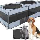 2-in-1 Dog Playpen, 73''Pop Up Cat Puppy Pet Playpen Indoor/Outdoor Cats Enclosed, Cat Dog Tent Crate Cage Kennel, Portable Playpen for Kitten, Small Animals Play Pen(No Divider, Unified Space)