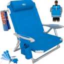 #WEJOY Beach Chair for Adults, Reclining Adjustable Position, Lay Flat Lightweight Folding Portable Aluminum Chair with Backpack Straps,Padded headrest, Heavy Duty 400 lbs Lawn Chair for Beach, Sand (26.3"D x 25"W x 30.71"H)