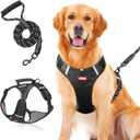 Wanheart Anti-Yank Dog Safety Vest with 2 Belt Buckles, Adjustable Soft Padding, Reflective Oxford Material, with Easy Control Handle (Black, S:Neck (14-18''), Chest (14-19''), 11-16lbs)