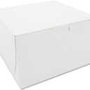 SCT White One-Piece Non-Window Bakery Boxes, 8 x 8 x 5, White, Paper, 100/Carton