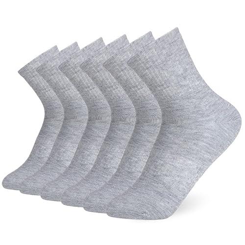 AModaTouch white Athletic socks(6 Pairs) (US, Alpha, One Size, Regular, Regular, grey)