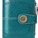 SENDEFN Small Womens Wallet Leather Bifold Card Holder RFID Blocking with Zipper Coin Pocket