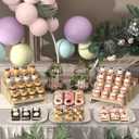2 Set Wooden Tiered Risers Display Stands for Vendor Events,Stackable Wood Cupcake Display Stand,Farmhouse Decor Wood Dessert Table Display Set,Vendor Booth Display Items,Food Display Risers for Party