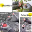 4 Pair High Dexterity Nylon 13 Gauge Knit Glove with PVC Dots-Lightweight Open Finger Glove Design Breathable Fingerless Gloves for Fishing/Cycling/
