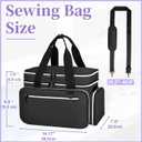 Anitor Large Sewing Supplies Organizer, Double Layer Sewing Storage Organizer with Two Detachable Dividers, Travel Sewing Bag Organizer with Shoulder Strap for Accessories, Black, (Bag Only)