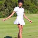 SANTINY Pleated Tennis Skirt for Women with 4 Pockets Women's High Waisted Athletic Golf Skorts Skirts for Running Casual (Large, B White)