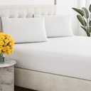 Sleepy Town Queen Size Bed Sheets - 3 Piece - NO Flat Sheet Included - Queen Sheet Set - Soft, Comfy & Cooling - Easy Care - Wrinkle & Fade Resistant - Brushed Microfiber - Deep Pocket Sheets (White)