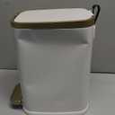 CEROELDA Small Bathroom Trash Can with Lid Soft Close-5L/1.3 Gal Stainless Steel Garbage Can-Step Pedal Wastebasket Slim Trash Bin for Office, Bedroom, Toilet, Live Room-White