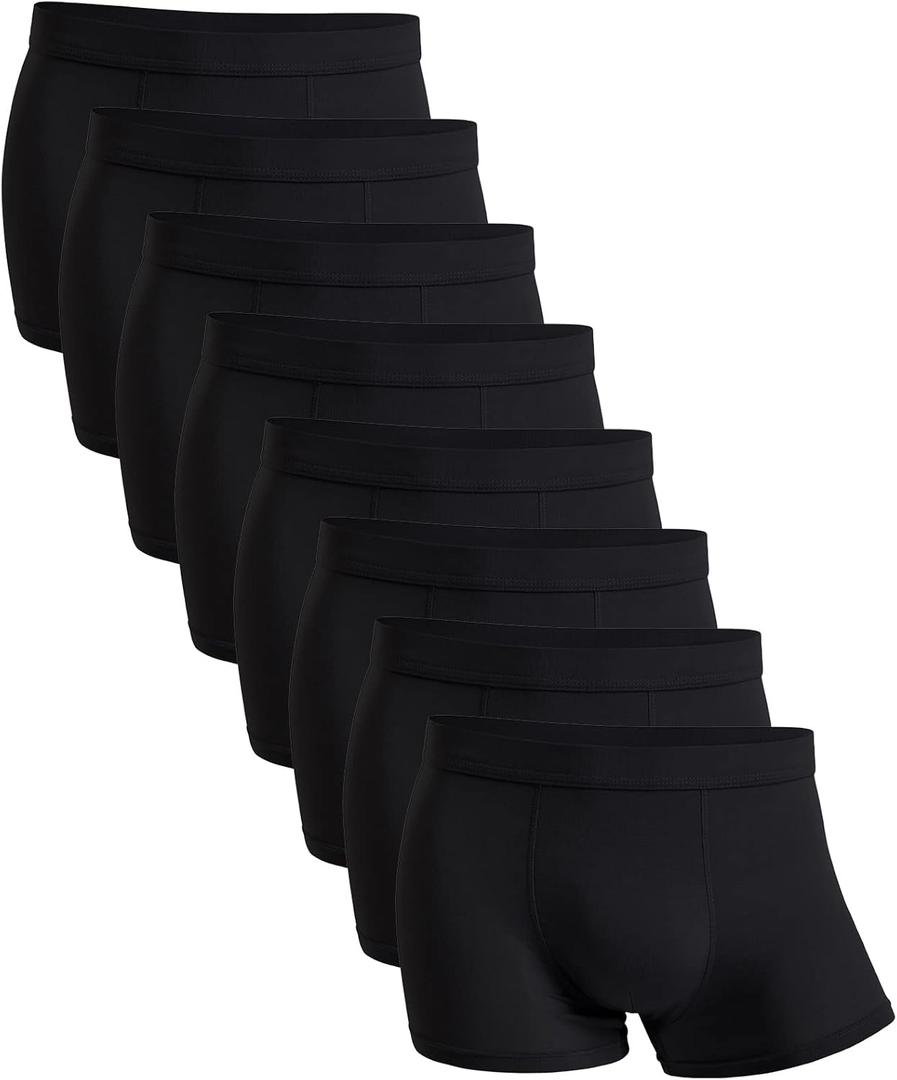 youlehe Men's Underwear Soft Bamboo Viscose Boxer Briefs Stretch Trunks Pack (XX-Large, 8 Pack(black) 030)
