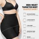KLVEE High Waisted Shapewear Tummy Control Shorts for Women, Body Shaper, Seamless Shaping Thigh Slimmer Under Dress (Black, L)